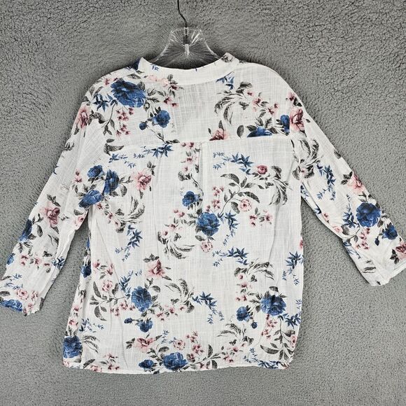 Charlie B Floral Henley Shirt Made in Italy Size P/S - Picture 2 of 9